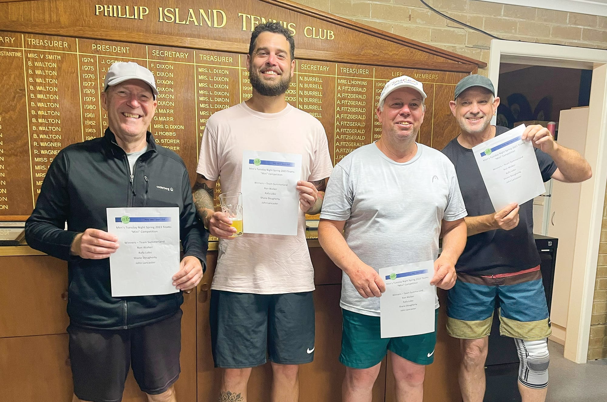 Tuesday Night Men's tennis competition