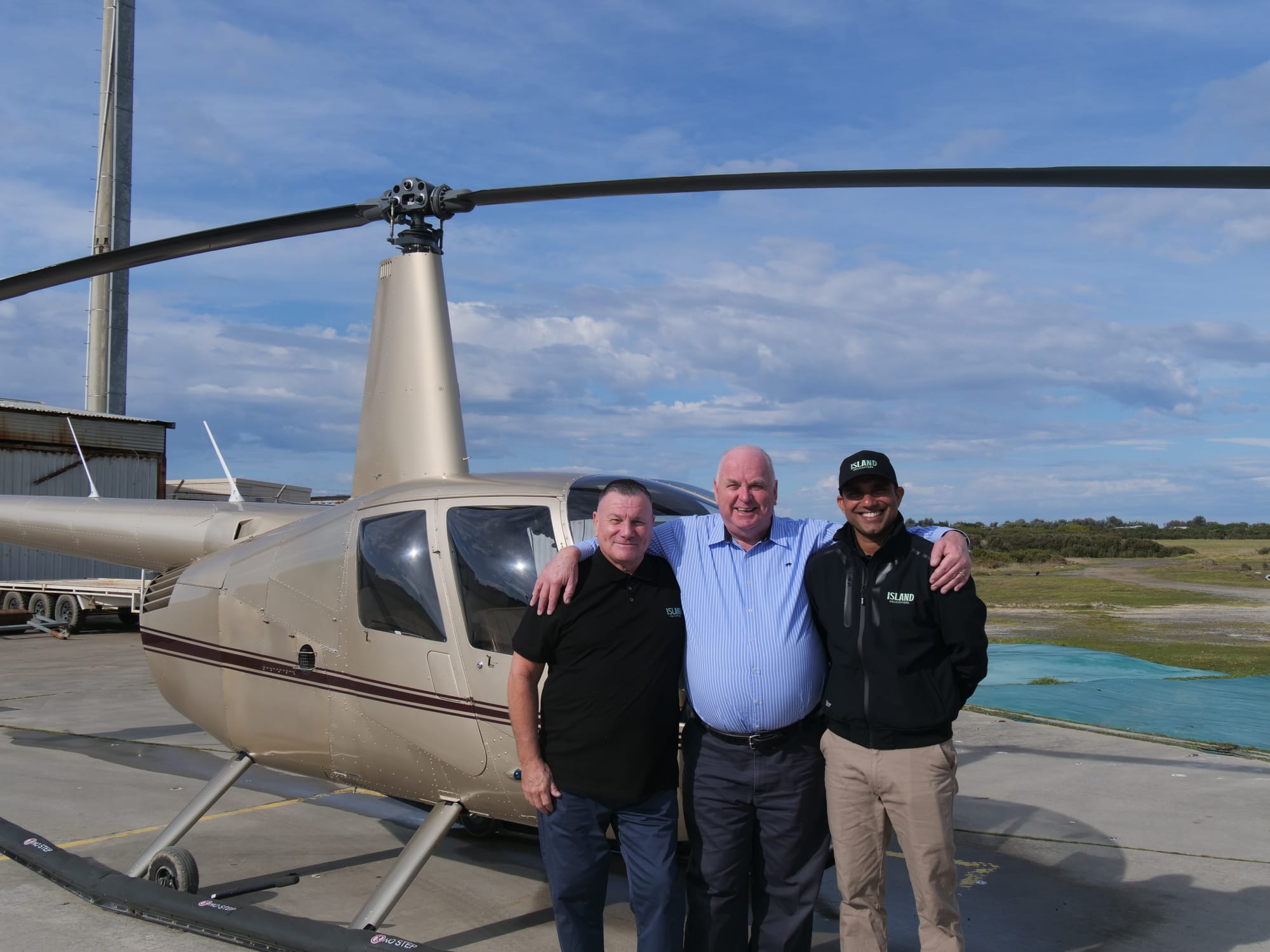 Helicopters return to the island