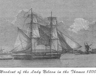 The Lady Nelson on Churchill Island in 1801.