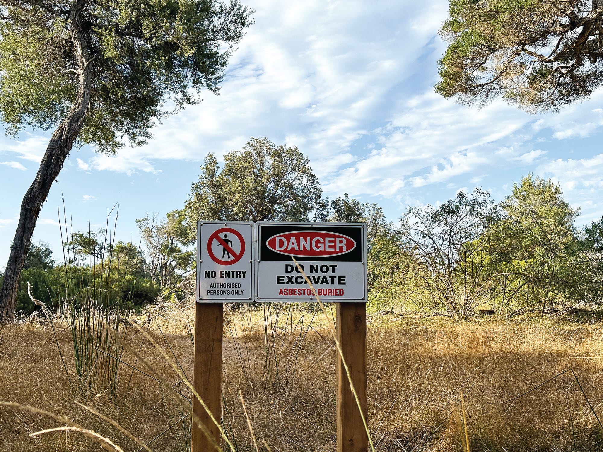 Keep clear of asbestos area