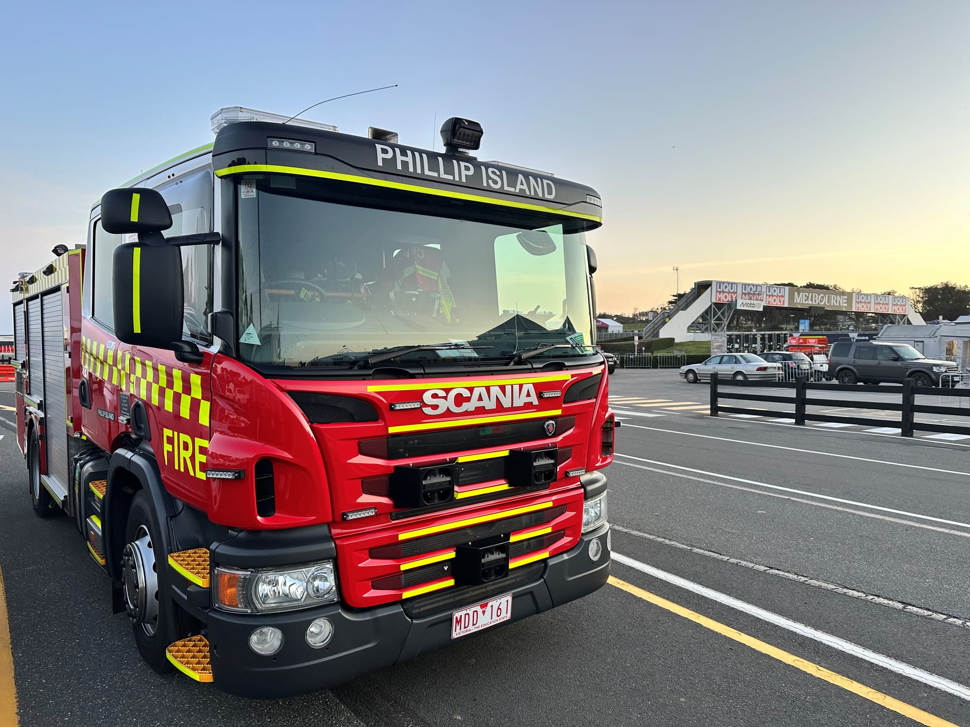 Phillip Island brigade Pumper truck at the track during the MotoGP.