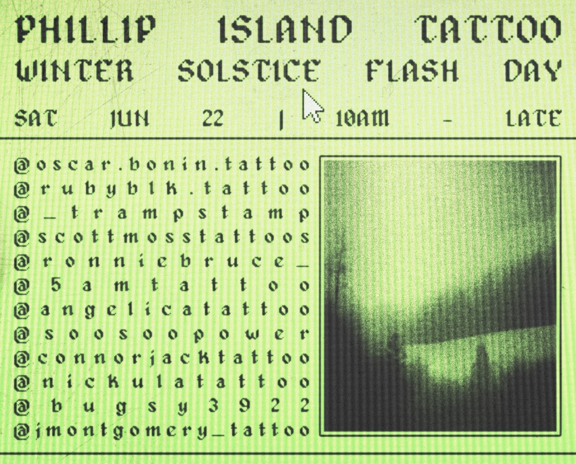 Winter Solstice Flash Day - Phillip Island Tattoo