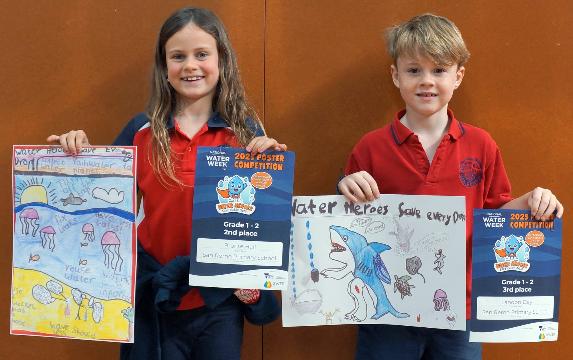 San Remo Primary winners - Grade 1-2 Bronte and Landon.