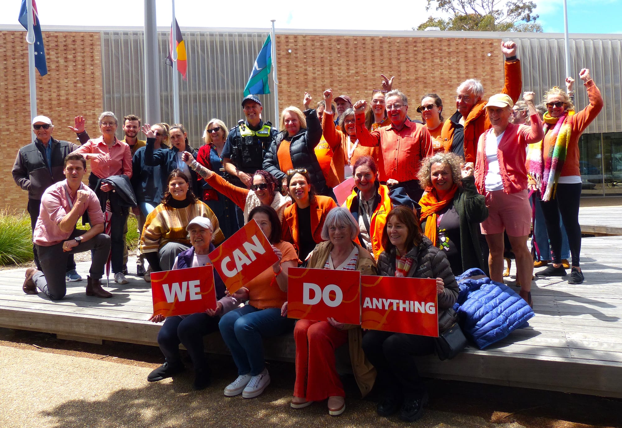 Colourful stance against domestic violence