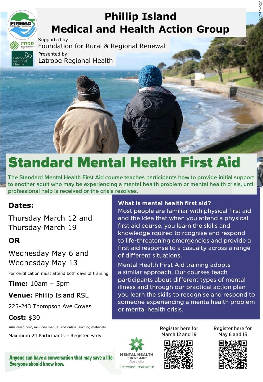 Join the PIMHAG mental health campaign 6th & 13th May