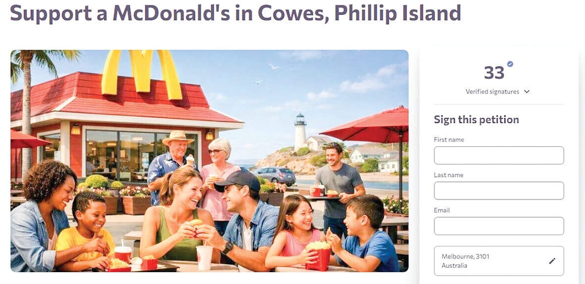 Petition in support of Maccas