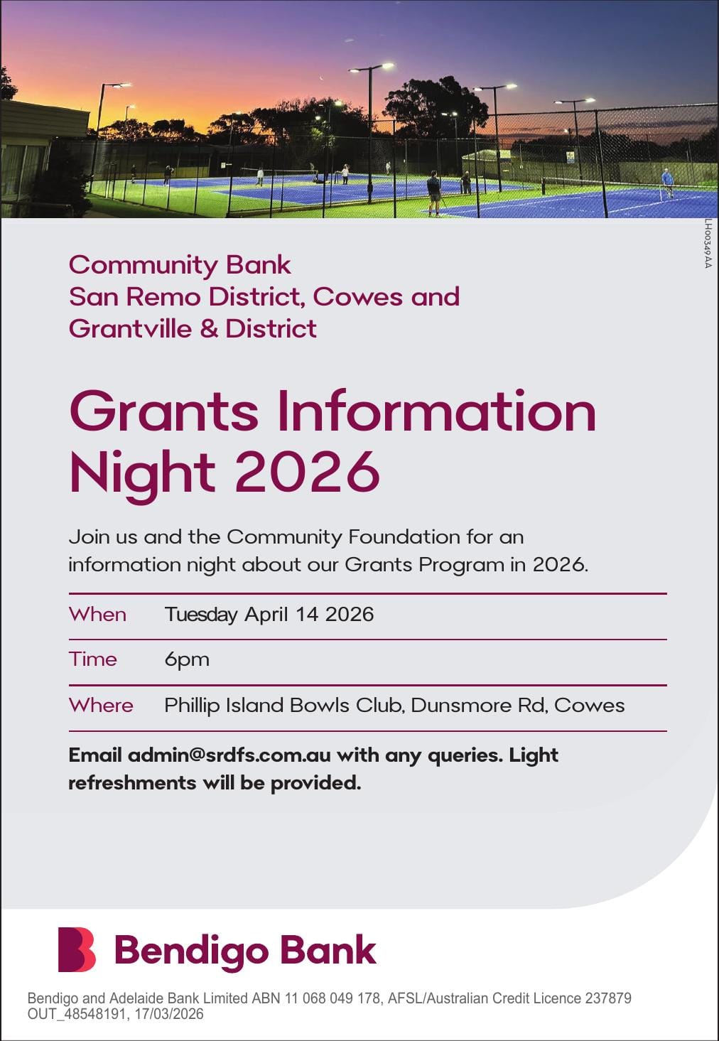 Grants Info Night 14th April
