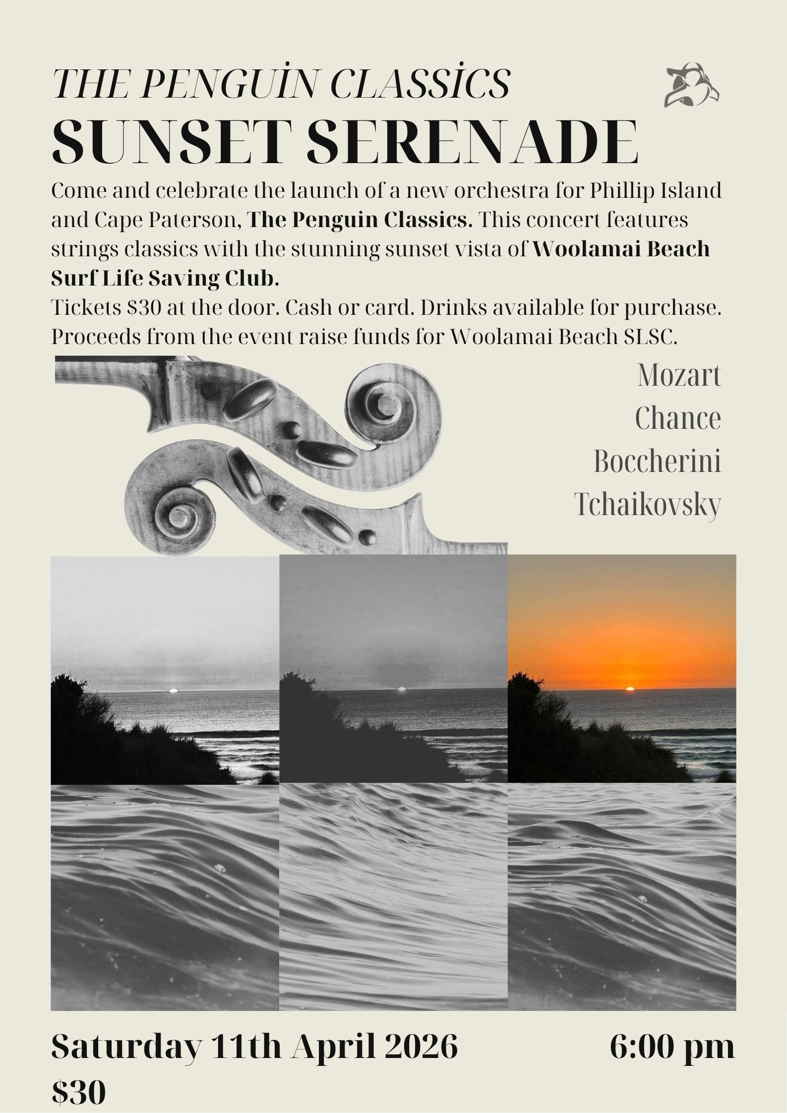 Sunset Serenade - The Penguin Classics - Saturay, Aprill 11, 6pm