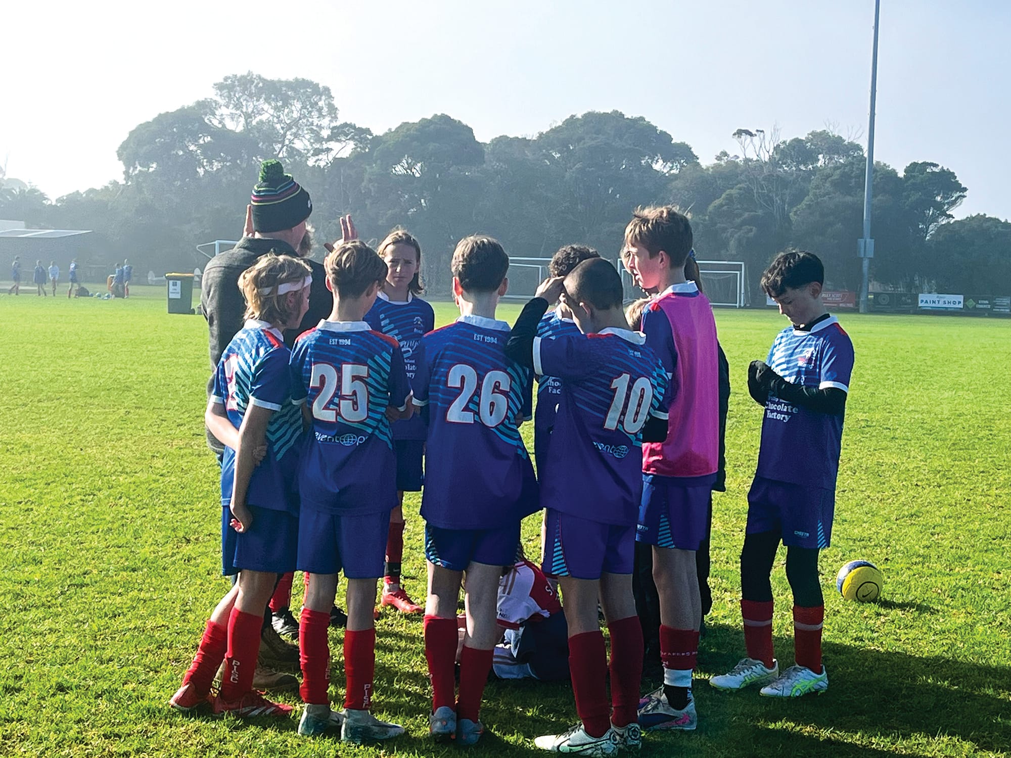 The teams had a pitch that was barely visible due to fog
