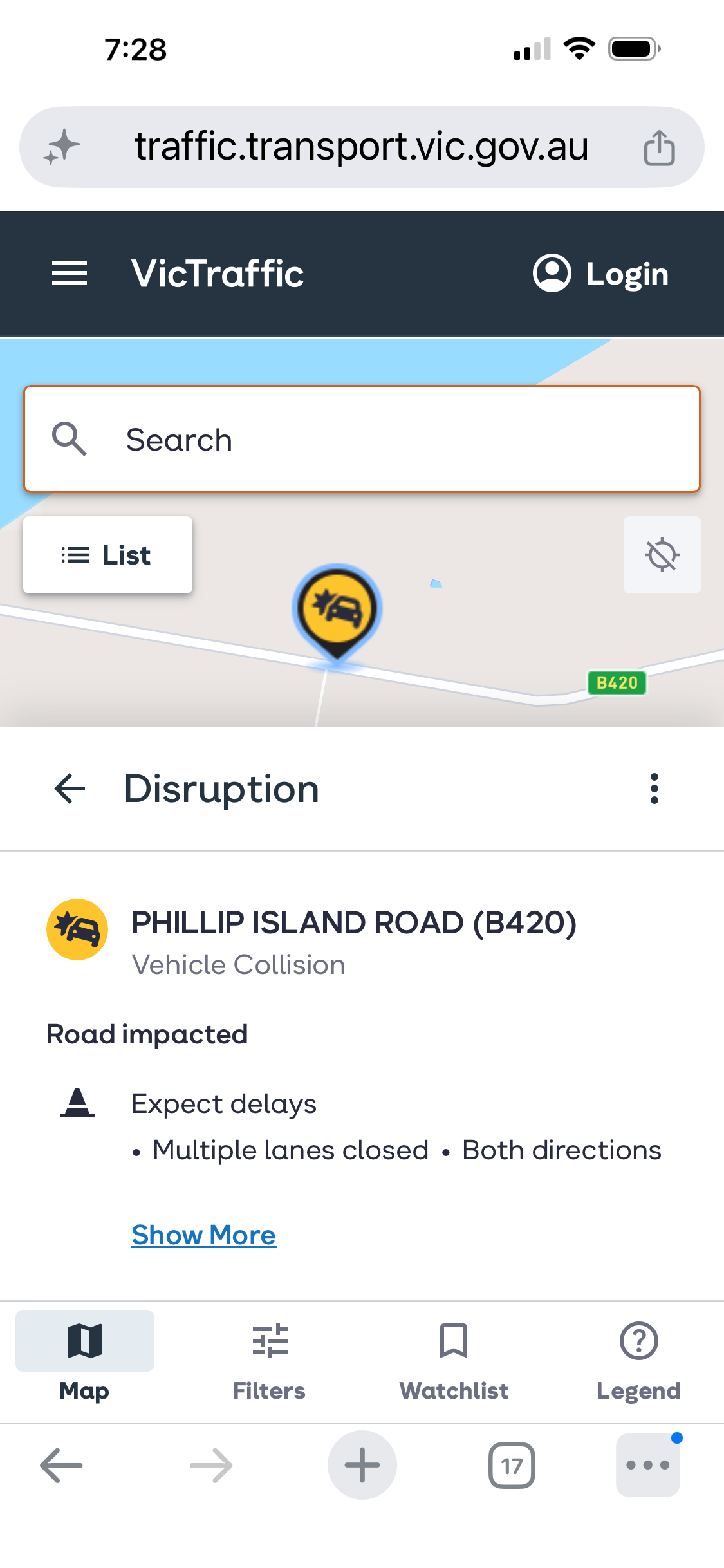 Traffic alert: Phillip Island Road