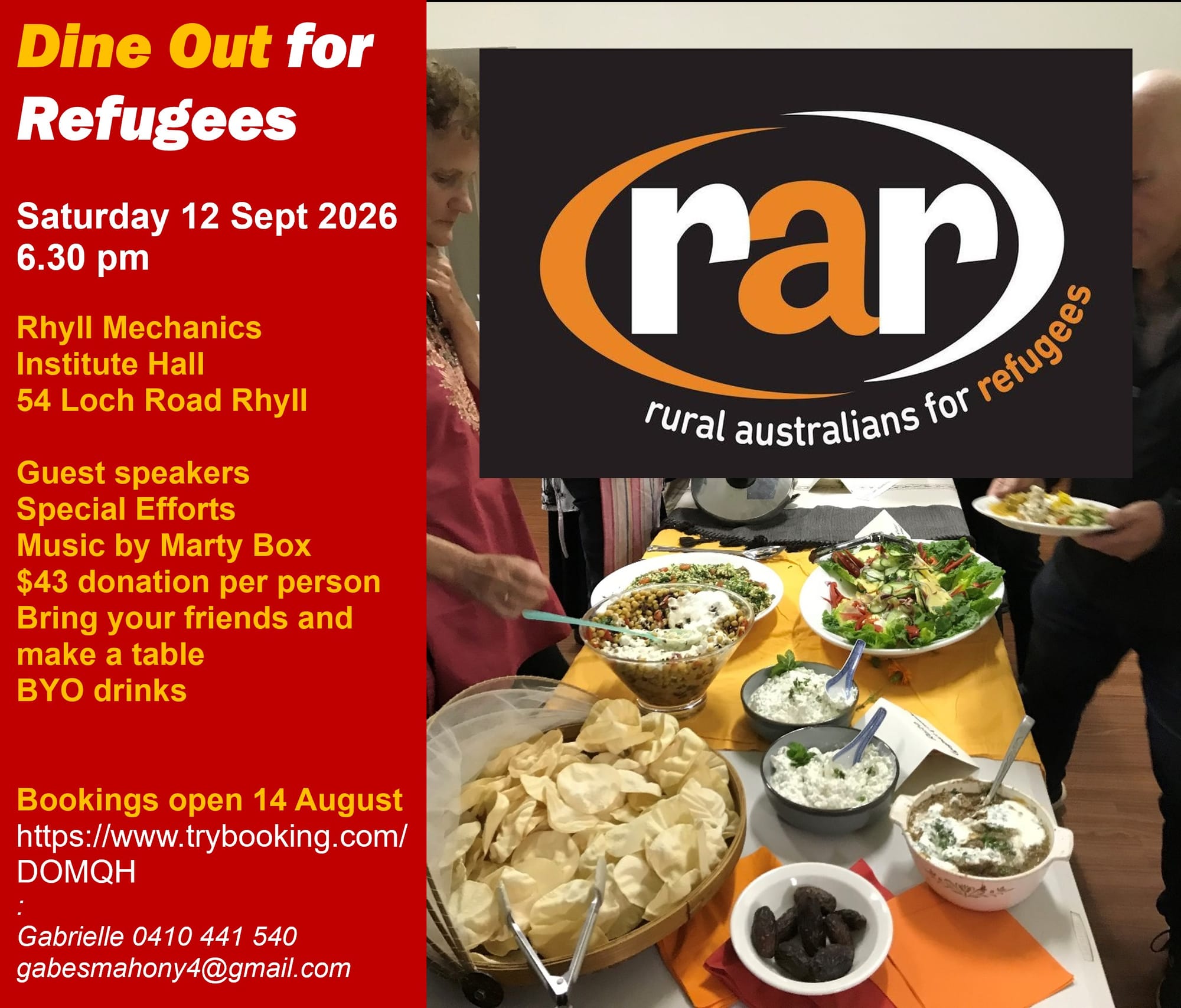 Dine out for Refugees - 12th September