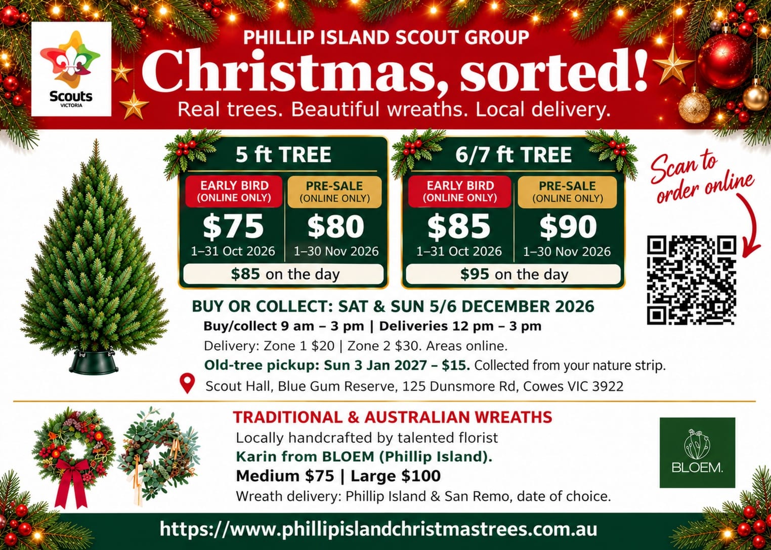 Phillip Island Scout Group – Christmas Trees & Wreaths