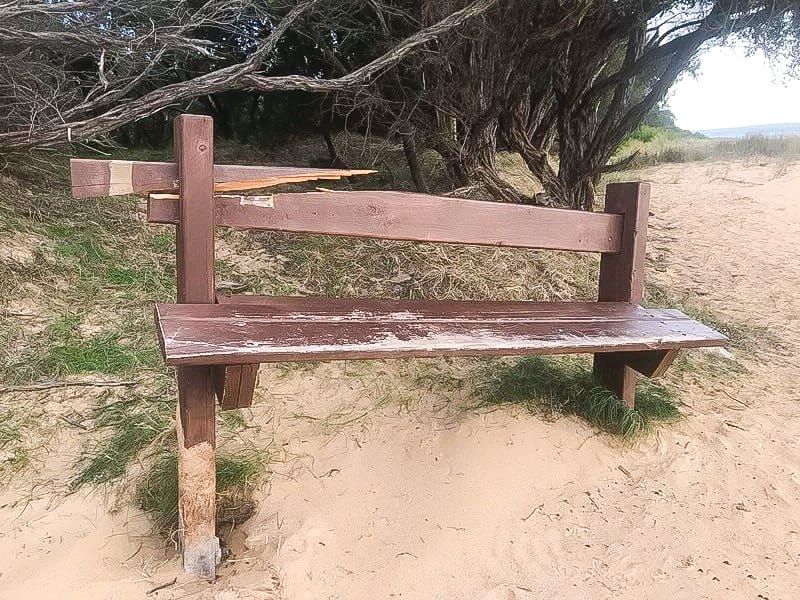 Loved seat vandalised post image