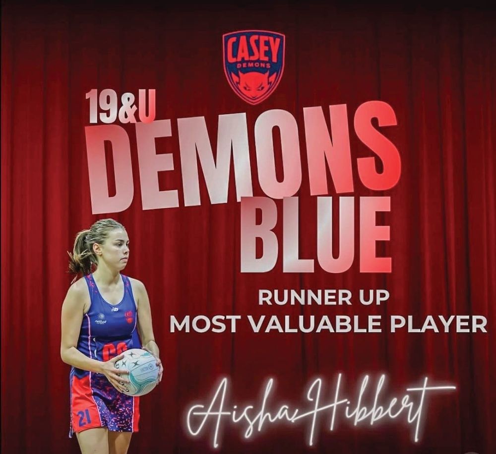 Runner Up Most Valuable Player for the Casey Demons U19 Blue. post image