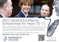 2027 General Excellence Scholarships – Newhaven College post image