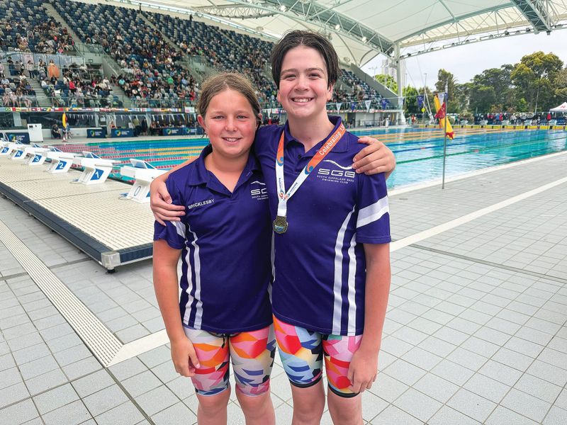 SGB swimmers all smiles at State Sprints post image