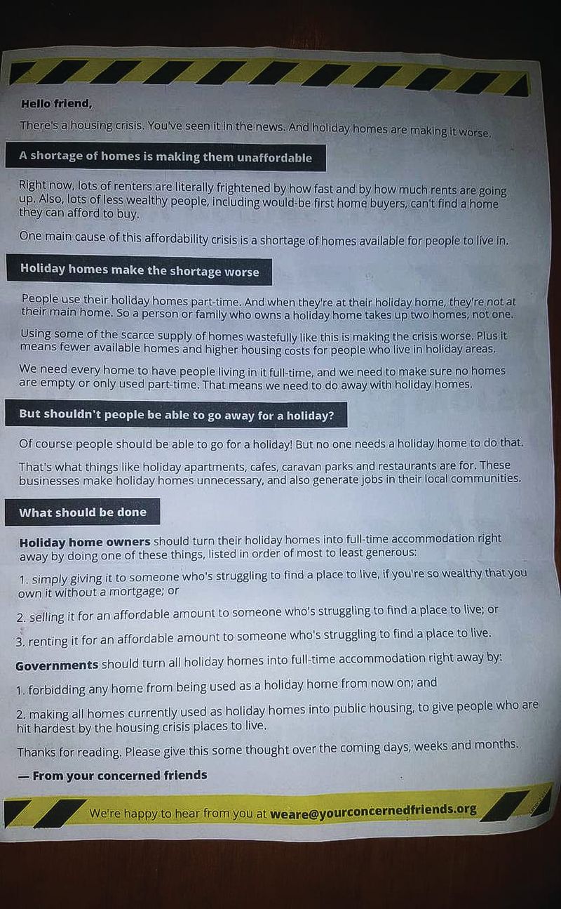 Holiday home mystery letter drop post image