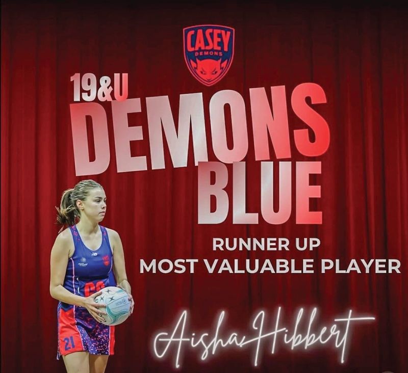 Runner Up Most Valuable Player for the Casey Demons U19 Blue. post image