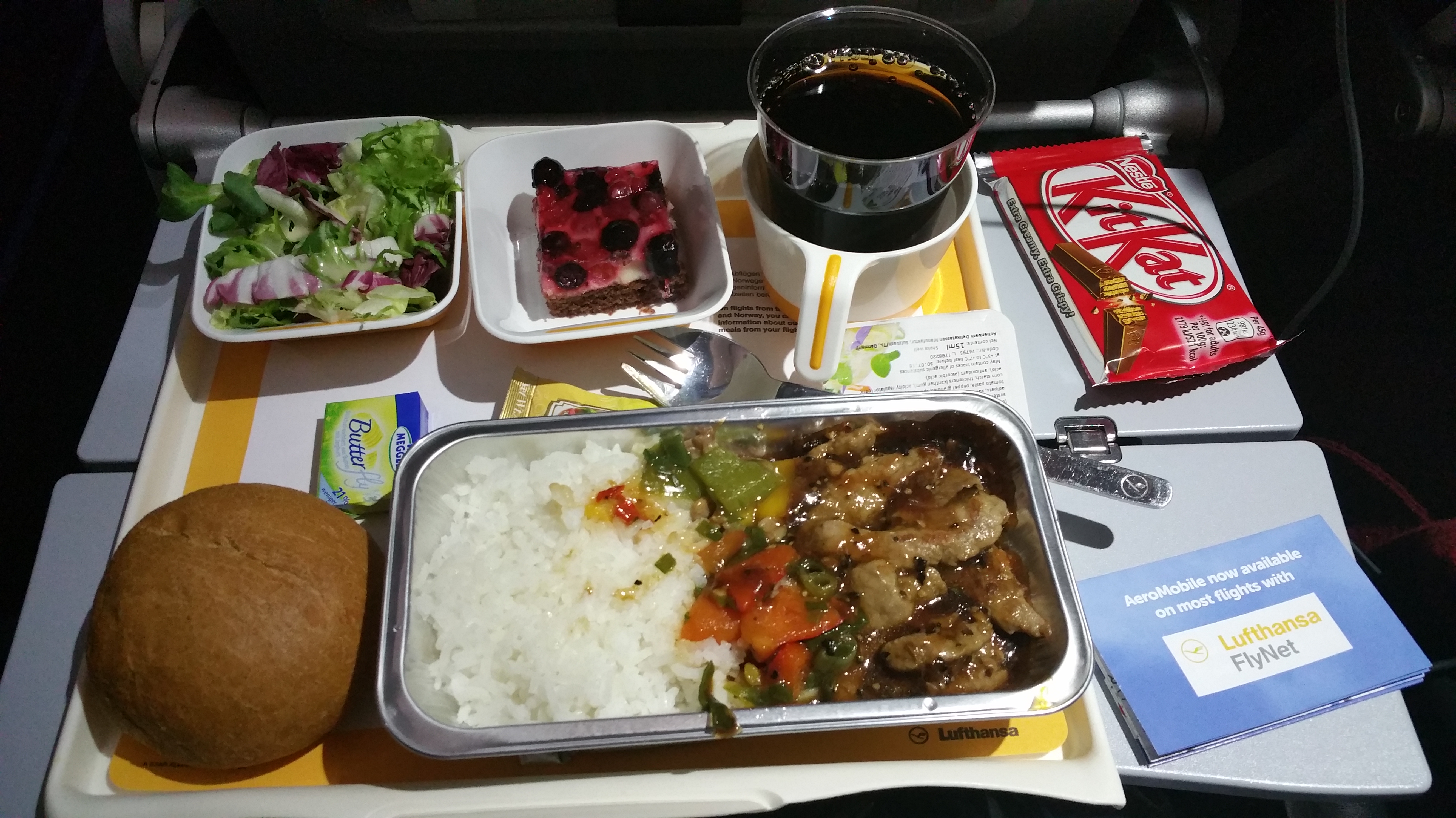 Lufhansa Chinese menu