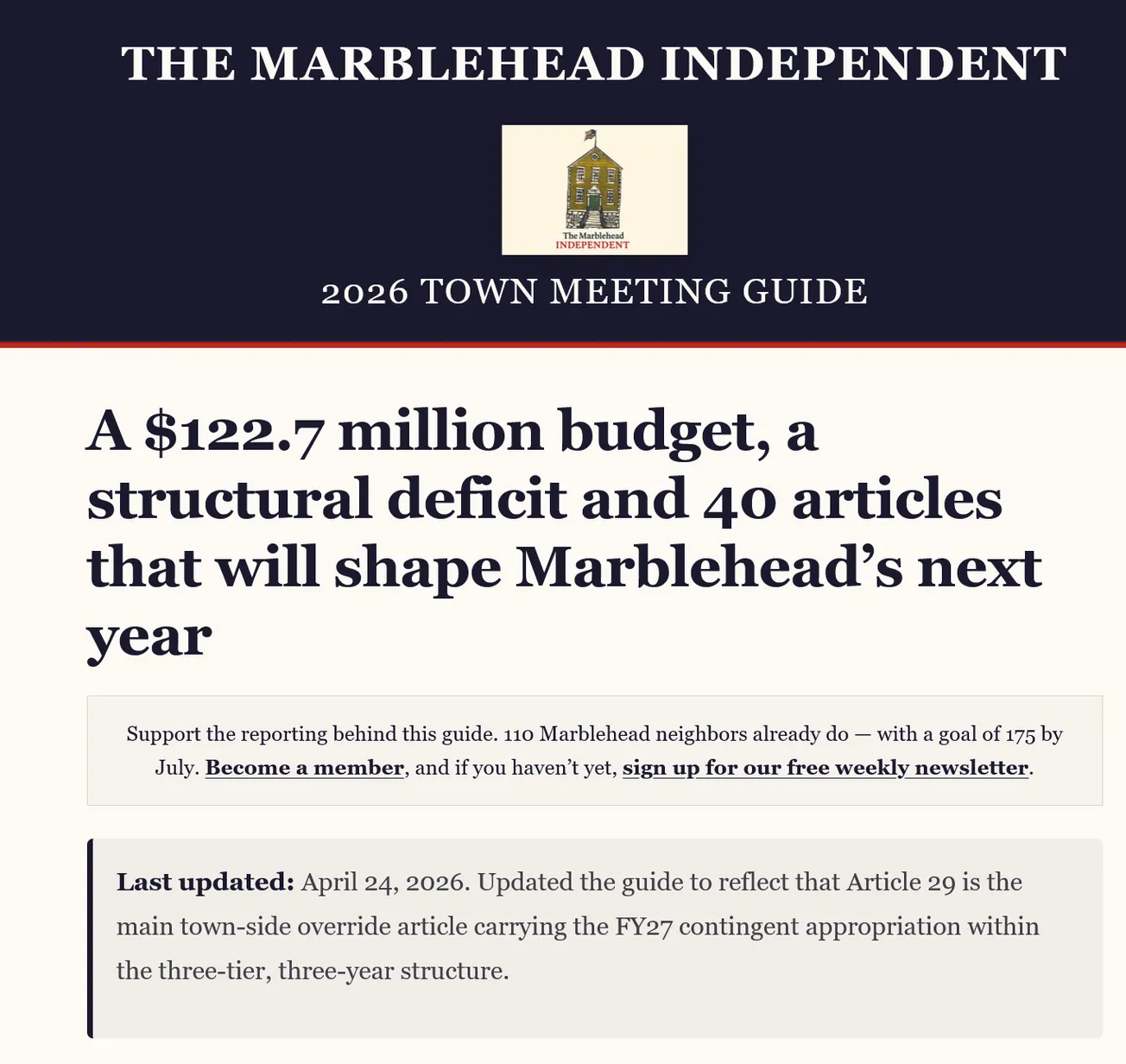 Town Meeting is complicated. These tools are meant to make it clearer.