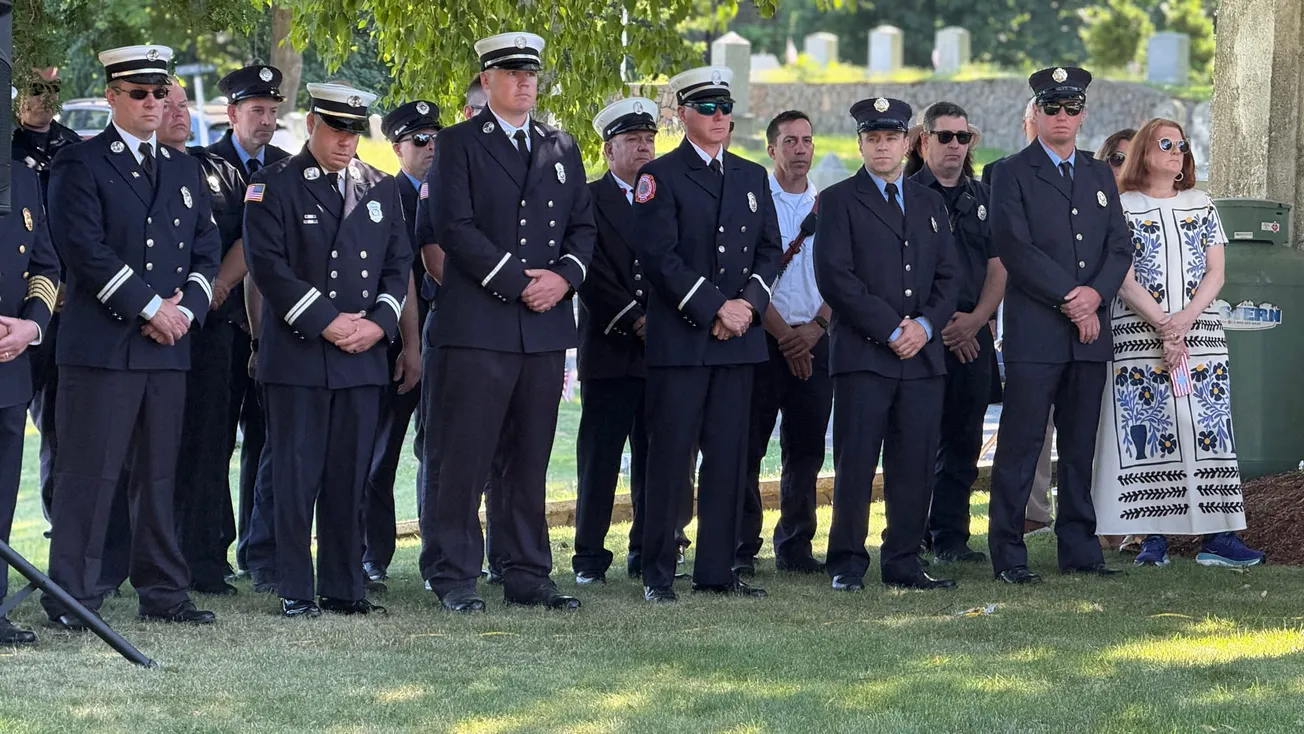 At Waterside, a ceremony for retired Marblehead firefighters becomes a reminder of the job