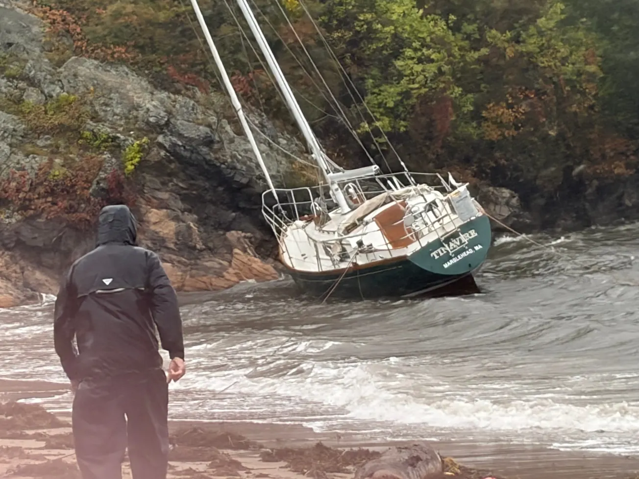 In Marblehead Harbor, boats wash ashore, flip on moorings as nor'easter finds its teeth