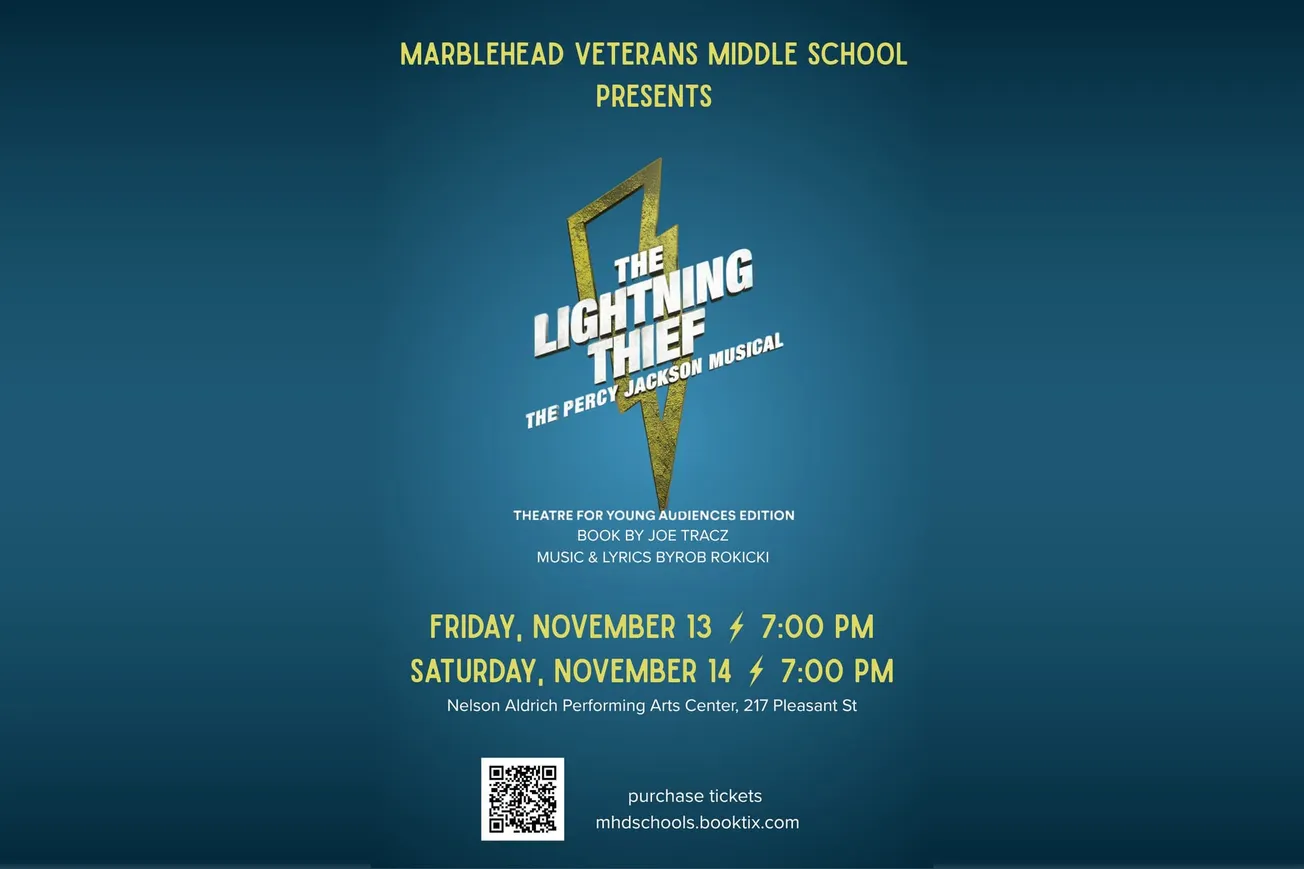 Musical director Colleen Inglis rehearses with the cast of Marblehead Veterans Middle School’s “The Lightning Thief: The Percy Jackson Musical,” which will be performed Nov. 13 and 14 at 7 p.