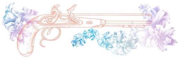 Library with Hyacinth, Girl, and Guns