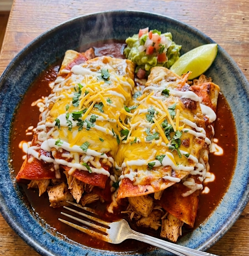 Pen & Pantry: Crispy Skillet Chicken Enchiladas