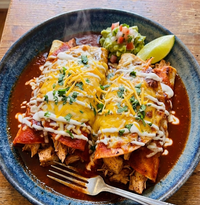Pen & Pantry: Crispy Skillet Chicken Enchiladas post image