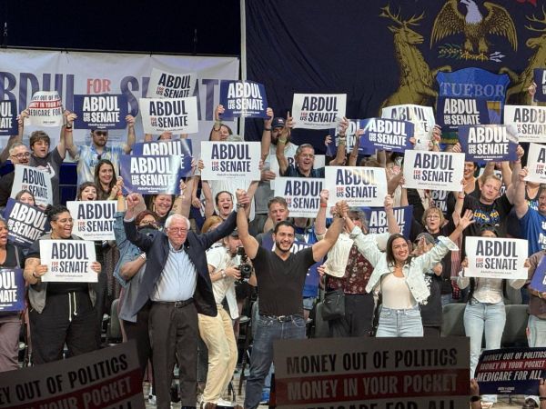 Democrats Sanders, AOC rally behind El-Sayed in Grand Rapids ahead of U.S. Senate primary post image