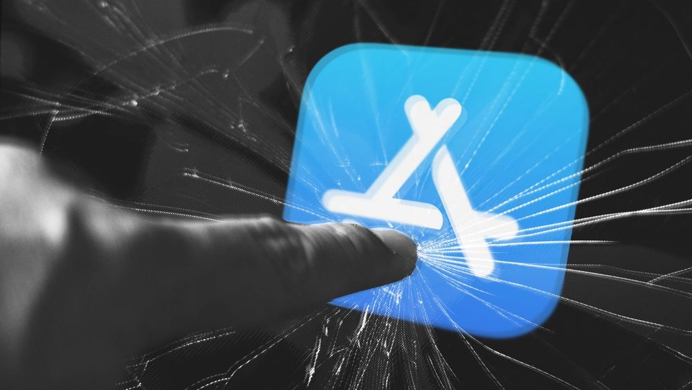 A users taps a broken Apple App Store icon