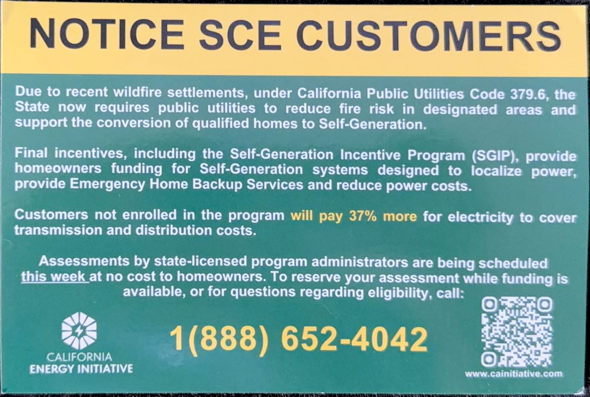 Flyers Targeting SCE Customers Raise Questions