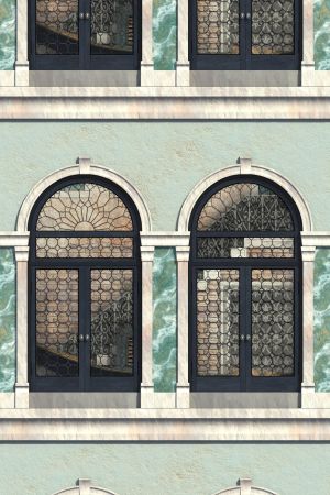 Venetian Gothic Interior Court - Craft Fabric Art Panel