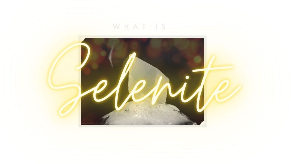 A piece of selenite crystal sitting on ice.  Naan Design.  Naandesign.