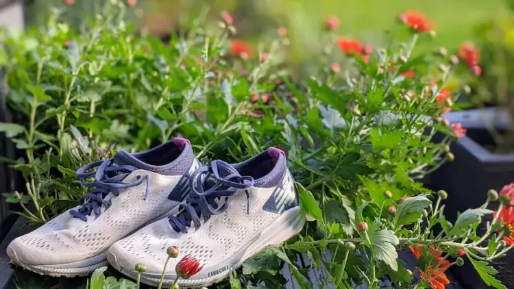chaussures course fleurs