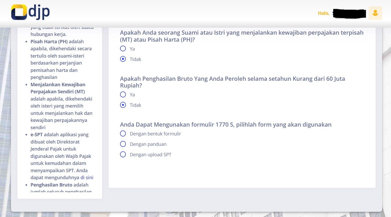 lapor pajak tahap 3 A