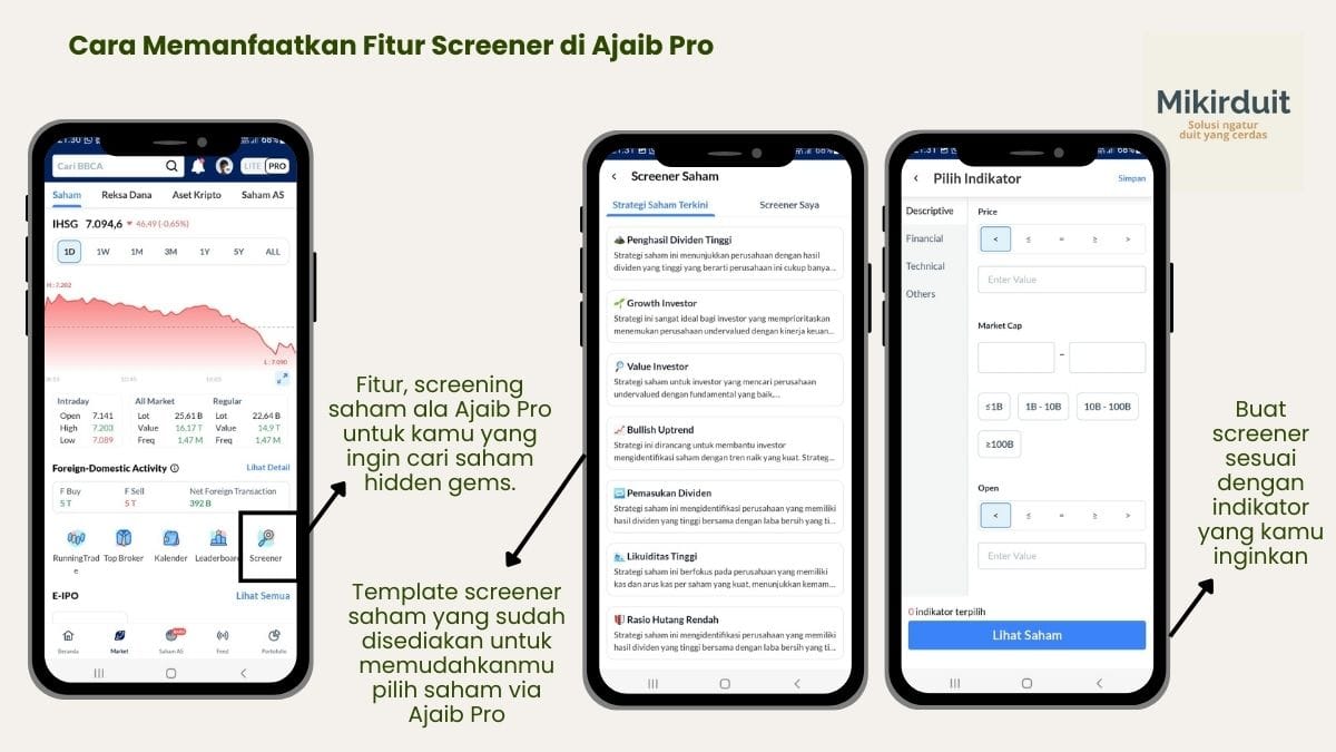 screener aplikasi Ajaib