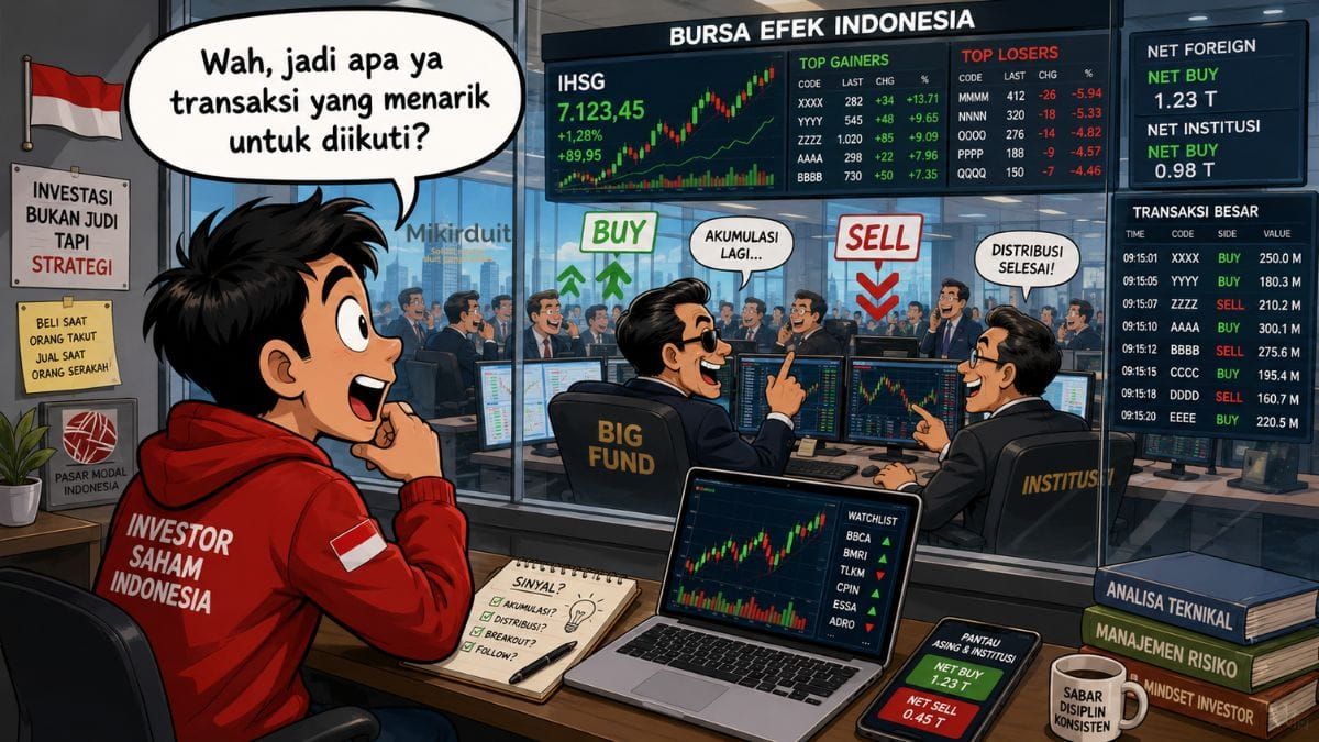 transaksi saham di atas 1 persen