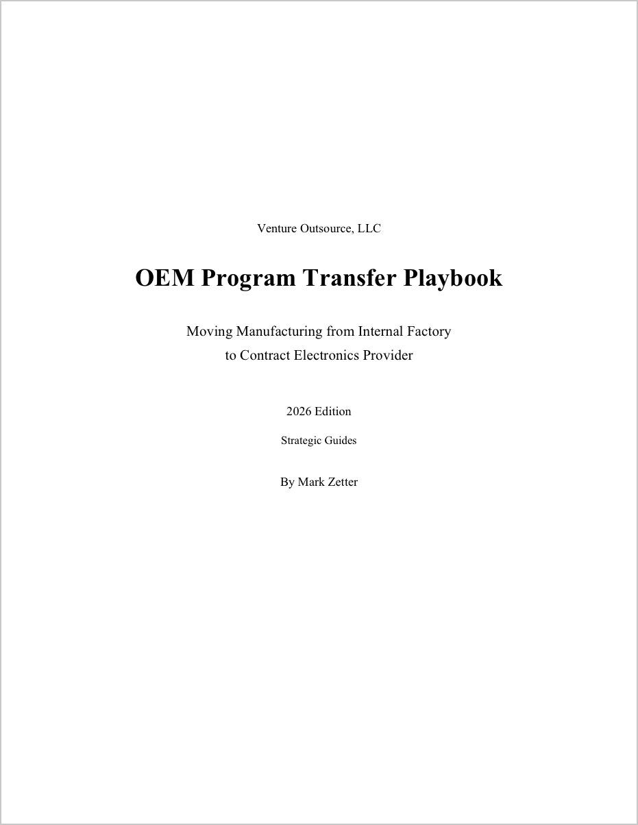OEM Program Transfer Playbook - Moving Manufacturing from Internal Factory to Contract Electronics Provider