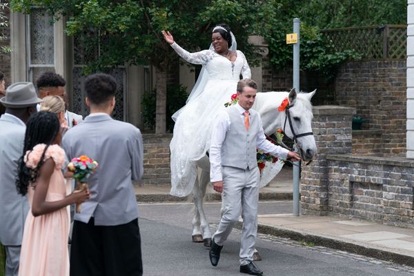 EastEnders Kim Makes Spectacular Horseback Wedding Entrance