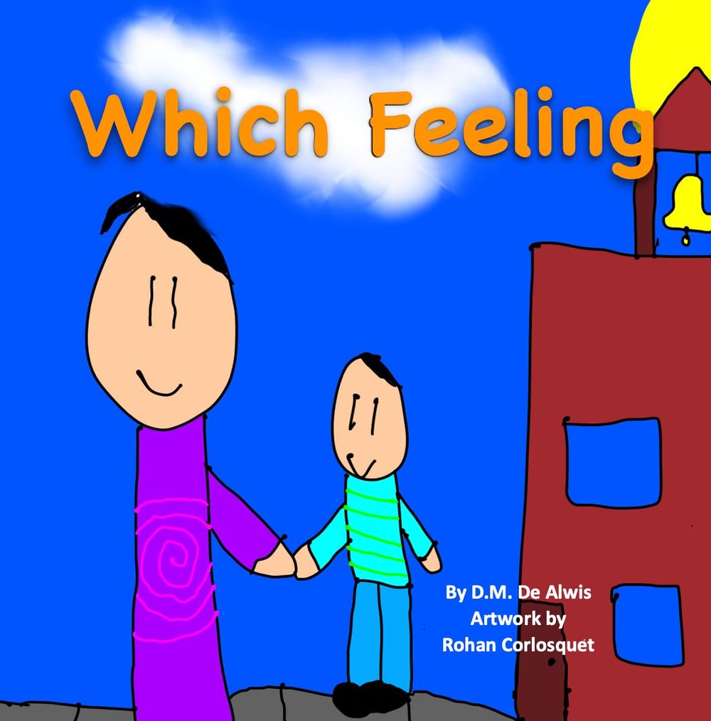 Illustrated cover depicting mother and son drawn by a young child.