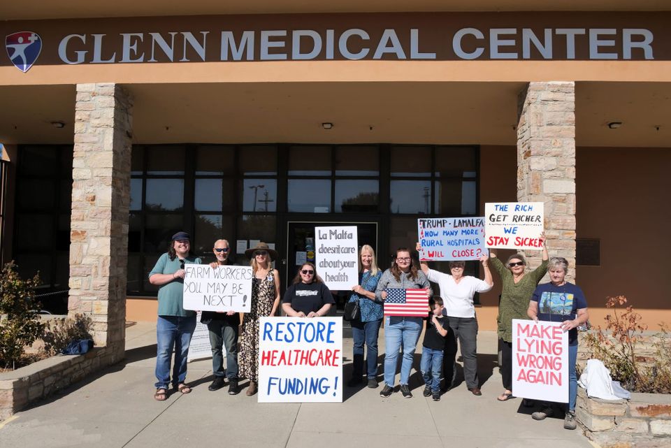 Protesters call for restored health funding, criticize LaMalfa over Glenn Medical ER closure