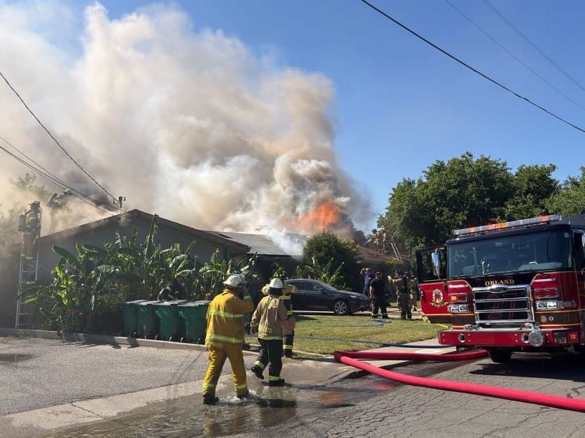 Structure fire engulfs Railroad Avenue home, leads to power outage