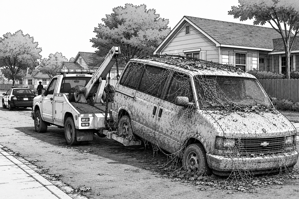 Skimmer at the pump, predawn break-in at Dollar General, a Chevy Astro van overstays its welcome, May 26–June 8
