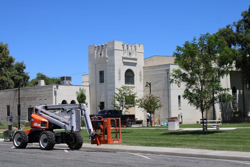 Memorial Hall getting fresh coat of paint as park improvements near completion