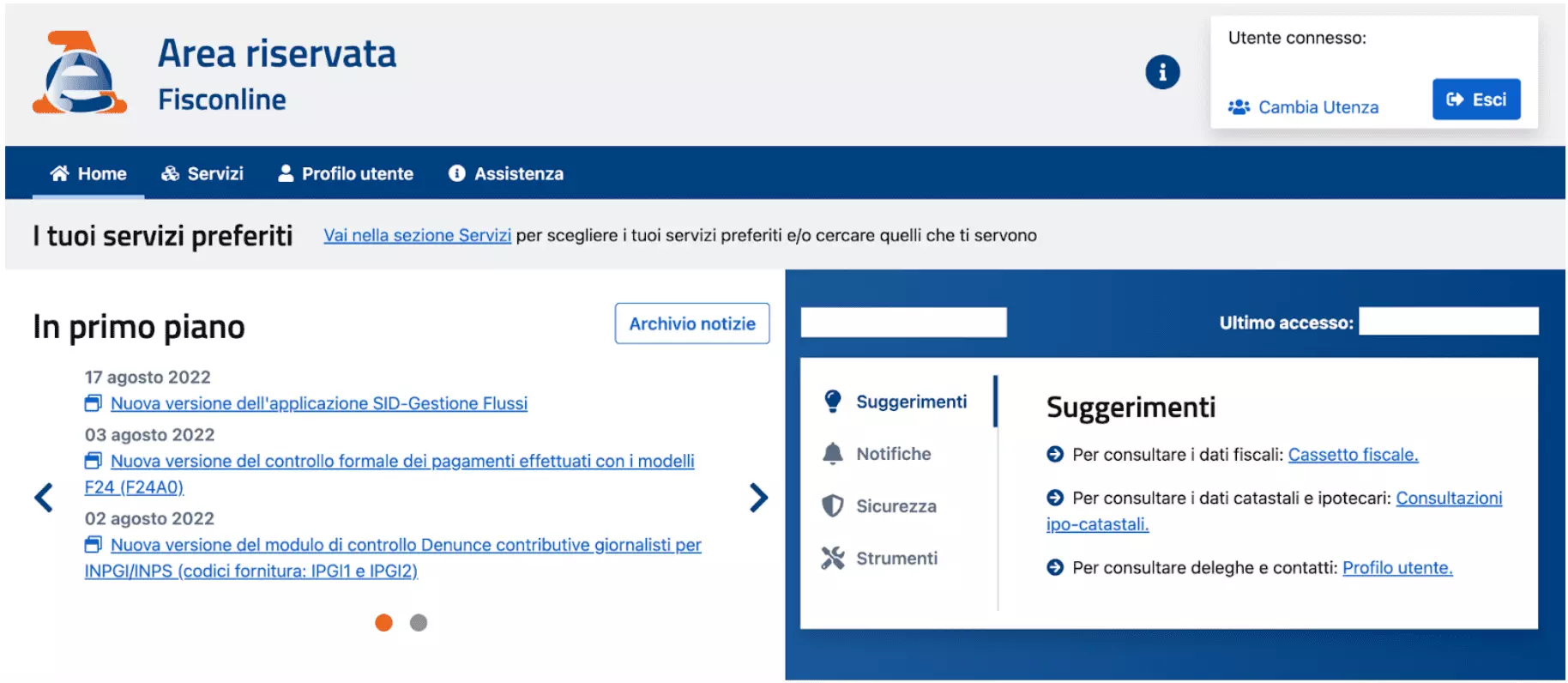 Area riservata - Consultazioni ipo-catastali