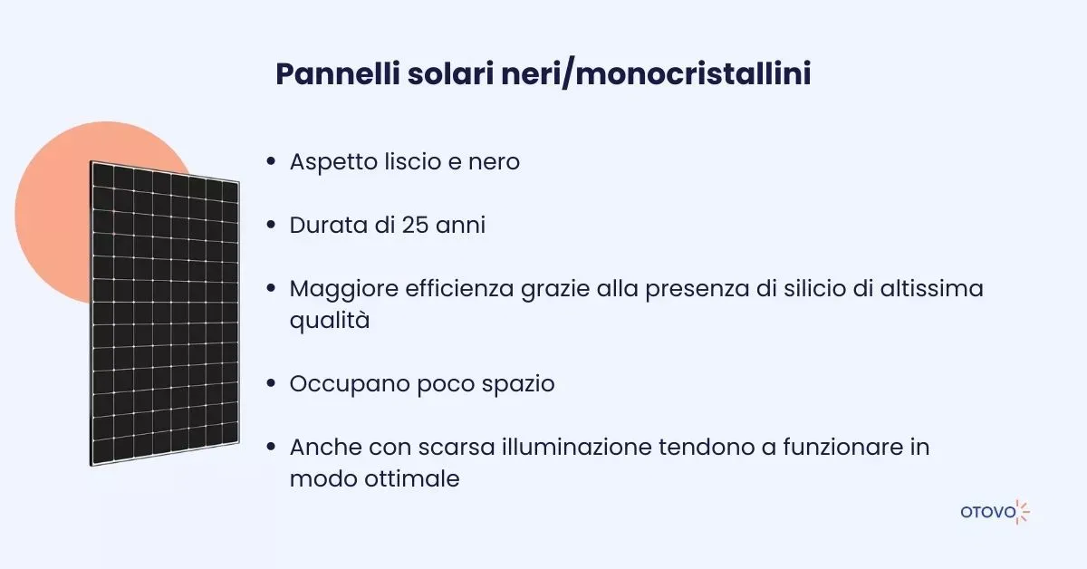 Pannelli solari neri/monocristallini