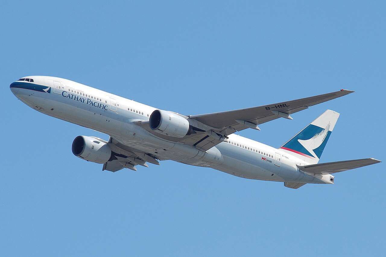 A photo featuring Cathay Pacific livery Boeing 777 Jet