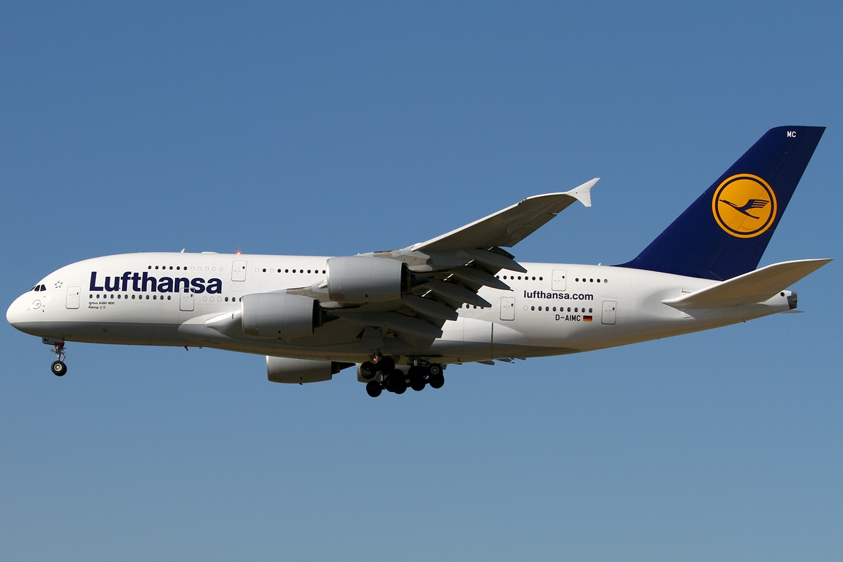 A photo of Lufthansa livery A380